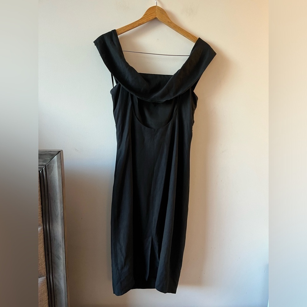 Ted Baker Linen-Silk Elegant Black Dress Size 3 - Picture 7 of 11